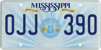 MS license plate OJJ390