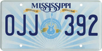 MS license plate OJJ392