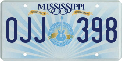 MS license plate OJJ398