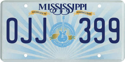 MS license plate OJJ399