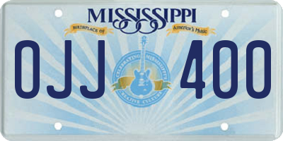 MS license plate OJJ400