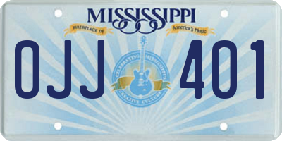 MS license plate OJJ401
