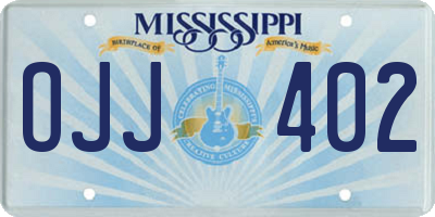 MS license plate OJJ402