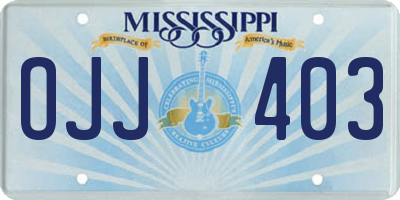 MS license plate OJJ403
