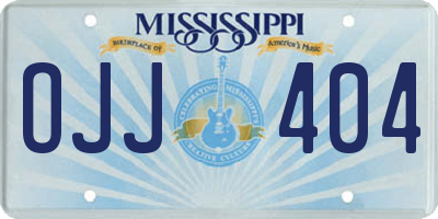MS license plate OJJ404