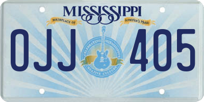 MS license plate OJJ405