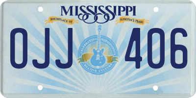 MS license plate OJJ406