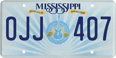 MS license plate OJJ407