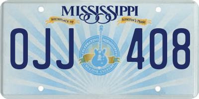 MS license plate OJJ408
