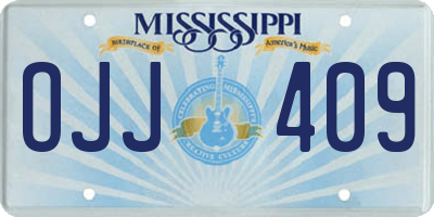 MS license plate OJJ409
