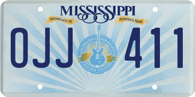 MS license plate OJJ411