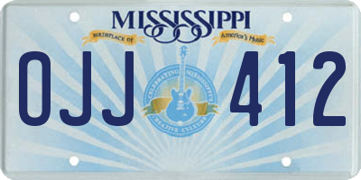 MS license plate OJJ412