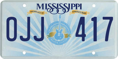 MS license plate OJJ417