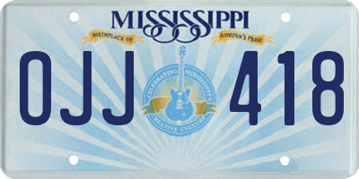 MS license plate OJJ418