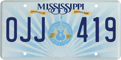 MS license plate OJJ419