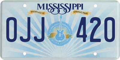 MS license plate OJJ420