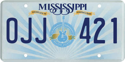 MS license plate OJJ421