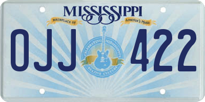 MS license plate OJJ422