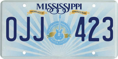 MS license plate OJJ423