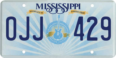 MS license plate OJJ429