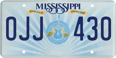 MS license plate OJJ430
