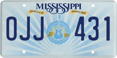 MS license plate OJJ431