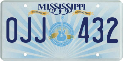 MS license plate OJJ432