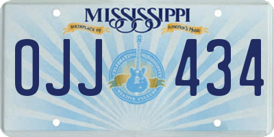 MS license plate OJJ434