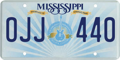 MS license plate OJJ440