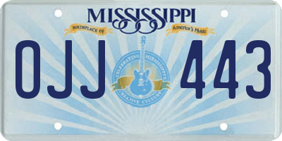 MS license plate OJJ443