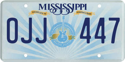 MS license plate OJJ447