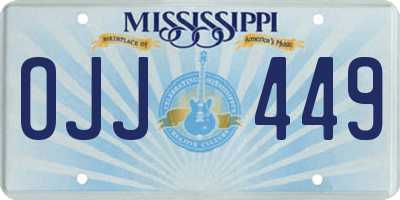 MS license plate OJJ449