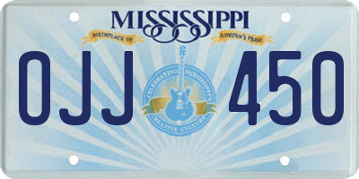 MS license plate OJJ450