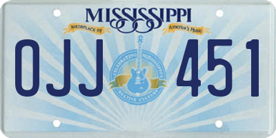 MS license plate OJJ451