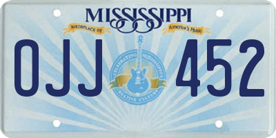 MS license plate OJJ452