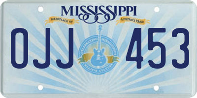 MS license plate OJJ453