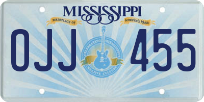 MS license plate OJJ455