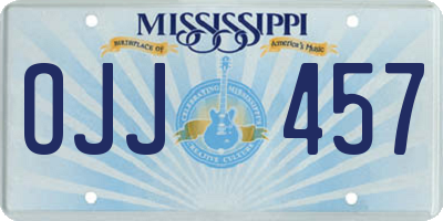 MS license plate OJJ457