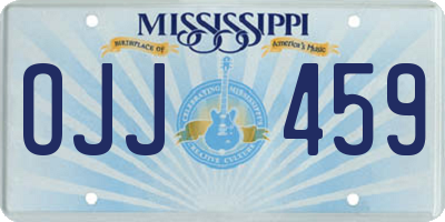 MS license plate OJJ459