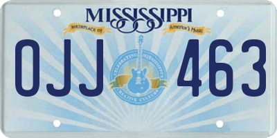MS license plate OJJ463