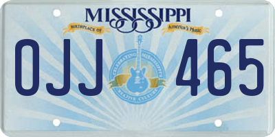 MS license plate OJJ465