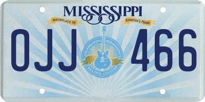 MS license plate OJJ466
