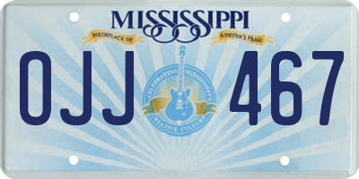 MS license plate OJJ467