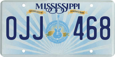 MS license plate OJJ468