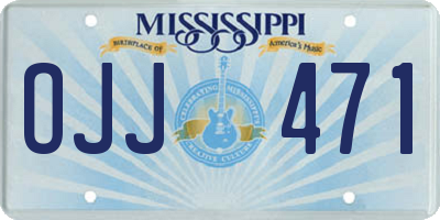 MS license plate OJJ471