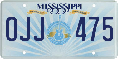 MS license plate OJJ475