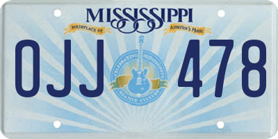 MS license plate OJJ478