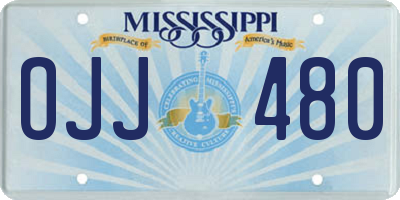 MS license plate OJJ480