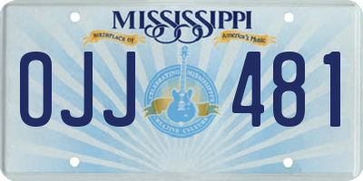 MS license plate OJJ481