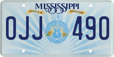 MS license plate OJJ490